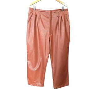 Abercombie & Fitch Rust Brown Vegan Leather High Rise Pants XL